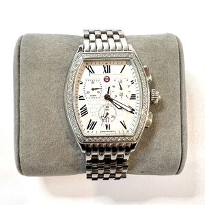 Michele Chronograph Silver Diamond Women's Watch